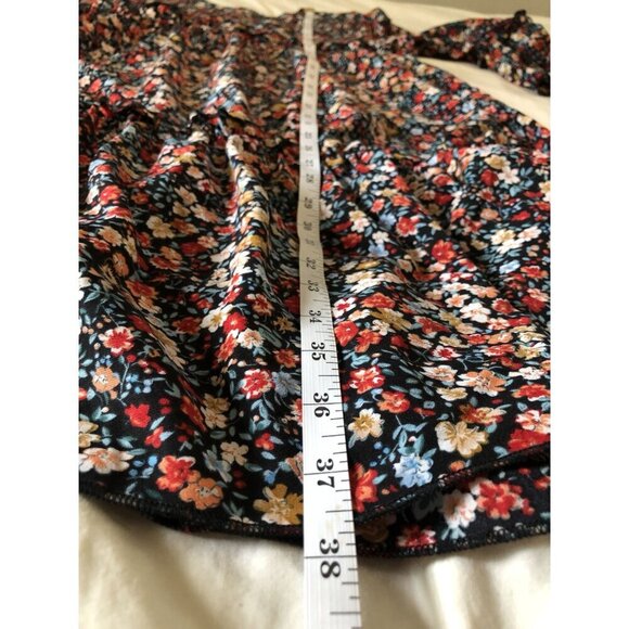 Emery Rose Floral Tiered Prairie Midi Dress L 3/4 Sleeves Cottagecore Ditzy - Picture 7 of 7